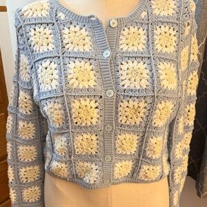 Women's large - XL granny square button cardigan
